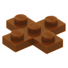 LEGO lapos elem 3x3 kereszt alakú, sötét narancssárga (15397)